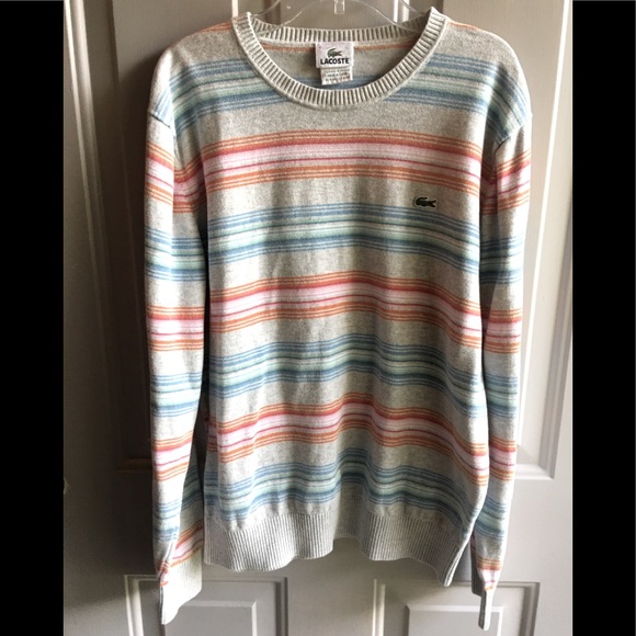 M / Vintage LaCoste Striped Crewneck Sweater - Picture 1 of 7